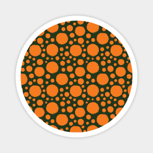 Dark Green and Orange Circle Seamless Pattern 023#001 Magnet